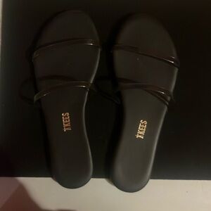 TKEES Clear Black Sandals